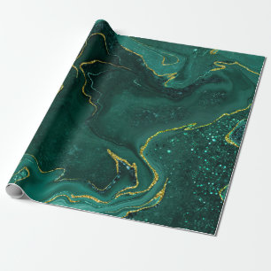 Türkisfarbenes Goldmarmordesign Geschenkpapier