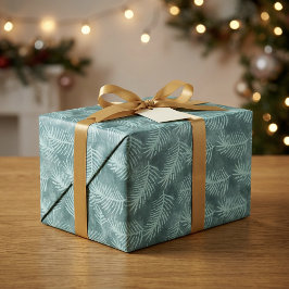 Türkisfarbenes grünes Wasserfarben-Tropenblatt Geschenkpapier