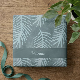 Türkisfarbenes grünes Wasserfarben-Tropenblatt Seidenpapier