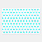 Türkisfarbenes Hahnentrittmuster Monogram Polka Do Geschenkpapier Set (Vorderseite 3)