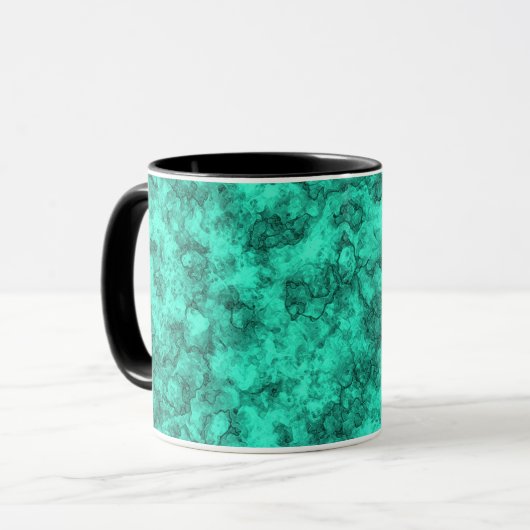 Türkisfarbenes, helles Marmormuster Tasse (Vorderseite Links)