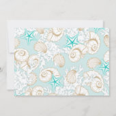 türkisfarbenes Hochzeitsgold am Meer Einladung (Rückseite)