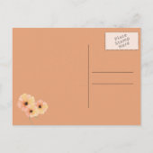 Türkisfarbenes Holz und Pfirsichpferde speichern d Ankündigungspostkarte (Rückseite)