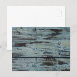 Türkisfarbenes Holzdesign Vintages Shabby Chic Ges Feiertagspostkarte