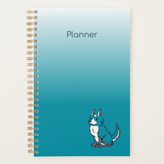 Türkisfarbenes Hunde Agenda Planer (Vorderseite)