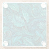 Türkisfarbenes Imitat aus Leder Glasuntersetzer (Rückseite)