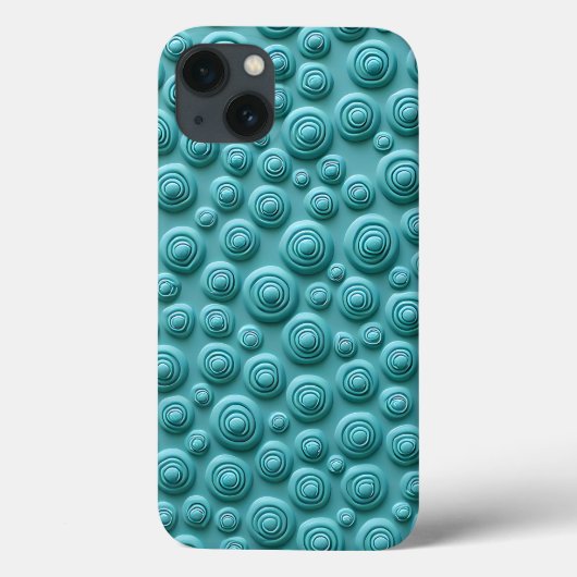 Türkisfarbenes iPhone-Case mit Spiral-Muster und s Case-Mate iPhone Hülle (Rückseite)