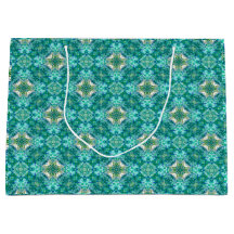 Türkisfarbenes Kaleidoskop-Muster-Geschenktasche