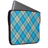 Türkisfarbenes Kariertes Muster Laptopschutzhülle (Vorne Rechts)