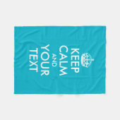 Türkisfarbenes Keep Calm und deine Text-Fleece-Dec Fleecedecke (Vorderseite (Horizontal))