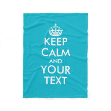 Türkisfarbenes Keep Calm und deine Text-Fleece-Dec