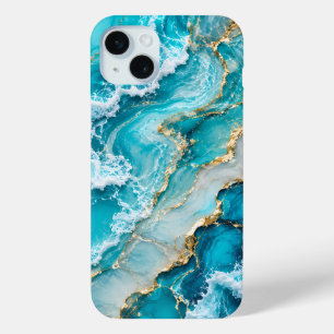 Türkisfarbenes Lagunenwellen-Abstrakt Case-Mate iPhone Hülle