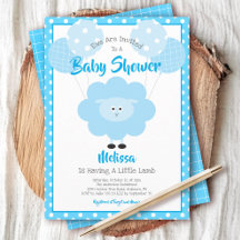 Türkisfarbenes Lamm-Jungen-Baby-Shower Süß Kawaii