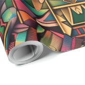 Türkisfarbenes "lebendiges historisches Emblem" Wr Geschenkpapier (Rolleneckpunkt)