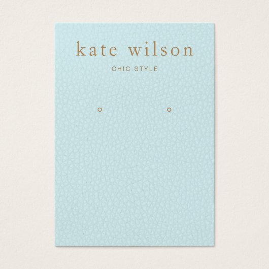 Türkisfarbenes Leder (Bild) Earring Display Card (Vorderseite)