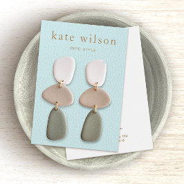 Türkisfarbenes Leder (Bild) Earring Display Card