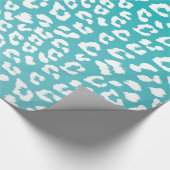 Türkisfarbenes Leopard-Druckmuster Geschenkpapier (Ecke)