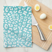 Türkisfarbenes Leopard-Druckmuster Geschirrtuch (Viertel Falte)