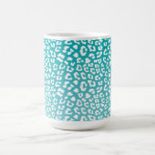 Türkisfarbenes Leopard-Druckmuster Kaffeetasse (Mittel)