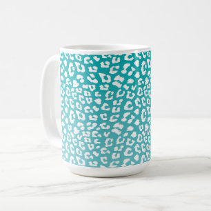 Türkisfarbenes Leopard-Druckmuster Kaffeetasse