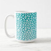 Türkisfarbenes Leopard-Druckmuster Kaffeetasse (Links)