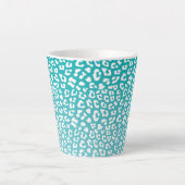 Türkisfarbenes Leopard-Druckmuster Milchtasse (Vorderseite)