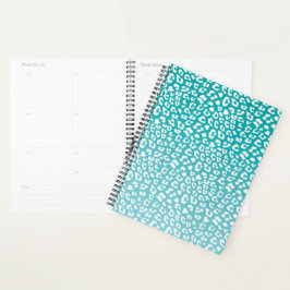 Türkisfarbenes Leopard-Druckmuster Planer