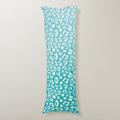 Türkisfarbenes Leopard-Druckmuster Seitenschläferkissen (Vorderseite Vertikal)