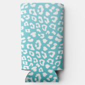 Türkisfarbenes Leopard-Druckmuster Selters Dosenkühler (Rückseite)