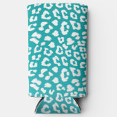 Türkisfarbenes Leopard-Druckmuster Selters Dosenkühler (Vorderseite)