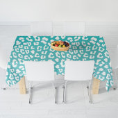 Türkisfarbenes Leopard-Druckmuster Tischdecke