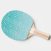 Türkisfarbenes Leopard-Druckmuster Tischtennis Schläger (Seitenansicht)