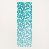 Türkisfarbenes Leopard-Druckmuster Yogamatte (Vorderseite)