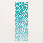 Türkisfarbenes Leopard-Druckmuster Yogamatte (Rückseite)