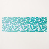 Türkisfarbenes Leopard-Druckmuster Yogamatte (Vorderseite (Horizontal))