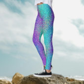 Türkisfarbenes Lila glänzendes Glitzer Party Leggings