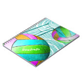 Türkisfarbenes Limones Mädchenvolleyball personali Notizblock (Linke Seite)