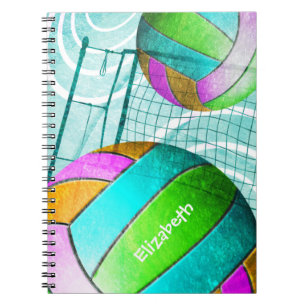 Türkisfarbenes Limones Mädchenvolleyball personali Notizblock