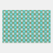 Türkisfarbenes Lotus-Fraktal-Muster Geschenkpapier Set (Vorderseite 3)