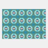 Türkisfarbenes Lotus-Fraktal-Muster Geschenkpapier Set (Vorderseite 2)