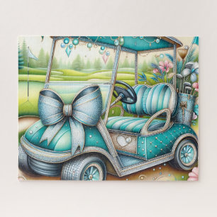 Türkisfarbenes Luxus-Golfcart mit Bogen Puzzle