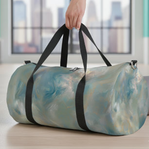 Türkisfarbenes Marmor-Swirlmuster Duffle Bag