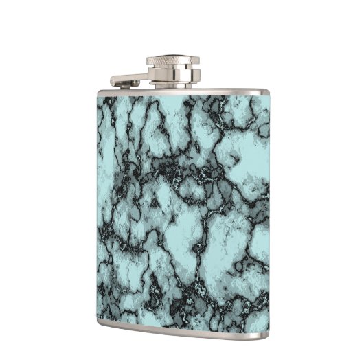 Türkisfarbenes Marmormuster Flachmann (Links)