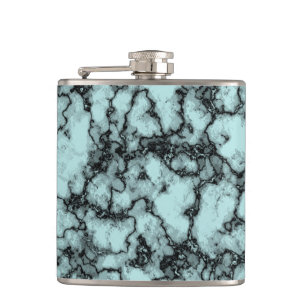 Türkisfarbenes Marmormuster Flachmann