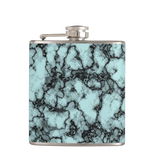 Türkisfarbenes Marmormuster Flachmann (Vorderseite)