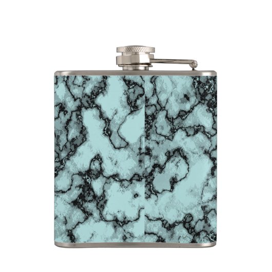 Türkisfarbenes Marmormuster Flachmann (Rückseite)