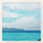 Türkisfarbenes Meer und bewölkter Himmel | Italien Glasuntersetzer (Vorderseite)