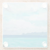 Türkisfarbenes Meer und bewölkter Himmel | Italien Glasuntersetzer (Rückseite)