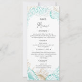 türkisfarbenes Menü am Meer Einladung (Vorderseite)