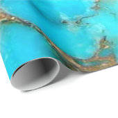 türkisfarbenes Mineral Geschenkpapier (Rolleneckpunkt)